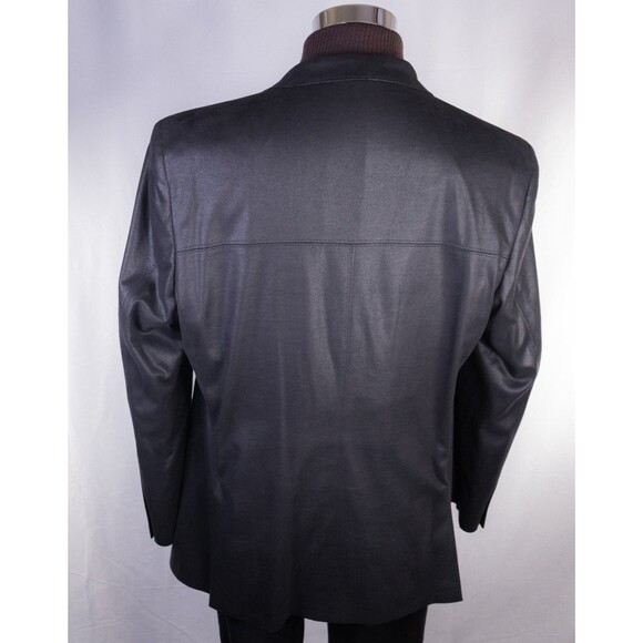 Coppley Faux Leather Black GRANDY Sport Coat Jacket Blazer Sz 46R Two Button EUC - Picture 8 of 13